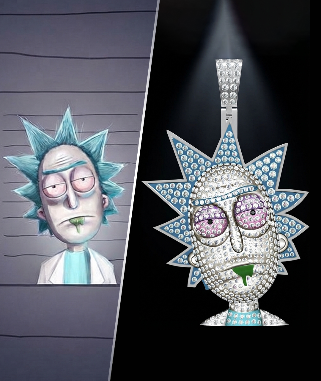 Cartoon Diamond Pendant view 2